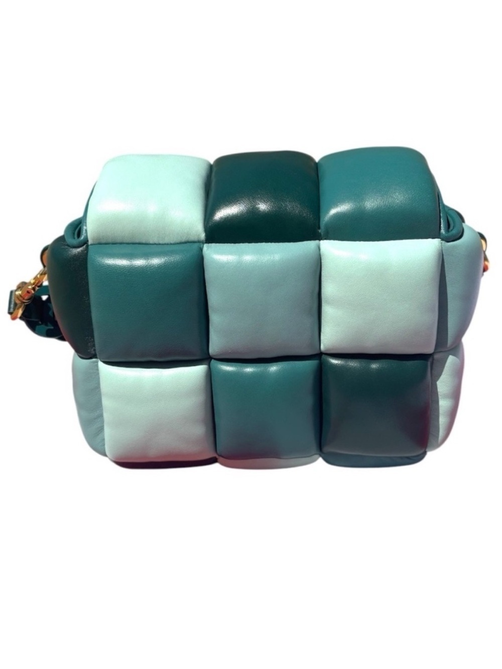 Kate Spade Boxxy Quilted Leather Crossbody Bag - Teal Colorblock EUC - Picture 5 of 5